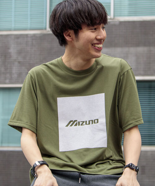 MIZUNO（ミズノ　）の「【MIZUNO/ミズノ】QUICK DRY TEE クイックドライ 別注ロゴプリントTシャツ（Tシャツ/カットソー・メンズ・ネイビー/オフホワイト/オリーブ・LARGE/X-LARGE）」の9枚目の写真