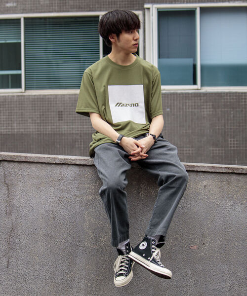 MIZUNO（ミズノ　）の「【MIZUNO/ミズノ】QUICK DRY TEE クイックドライ 別注ロゴプリントTシャツ（Tシャツ/カットソー・メンズ・ネイビー/オフホワイト/オリーブ・LARGE/X-LARGE）」の10枚目の写真