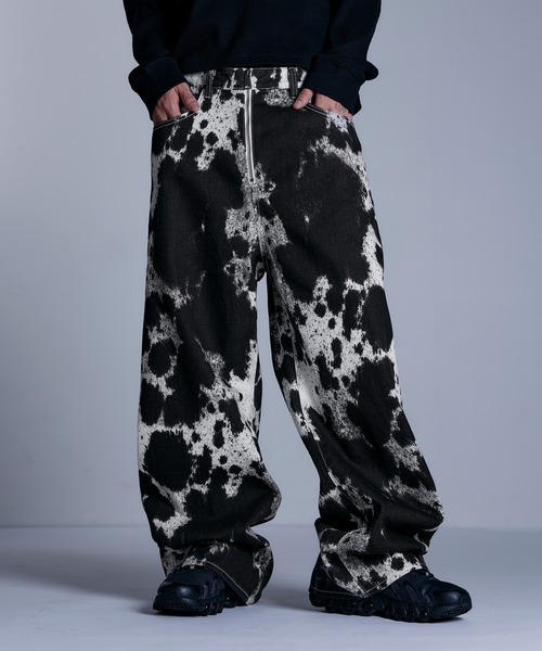 MSG（エムエスジー）の「センタージップワイドバギーデニムパンツ（デニムパンツ・メンズ・ブラック/ブラウン/パープル/グレー/グリーン/ネイビー/ブラック系/グレー系/ブラウン系/ブルー/レッド/ベージュ/ブルー系/インディゴブルー/ピンク系/ブラウン系2/ネイビー系/ブラック系2/ライトグレー・L/S/M/XL）」の3枚目の写真