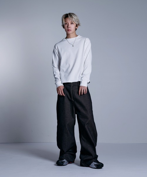 M1dyまとめ売り セール】センタージップワイドバギーデニムパンツ【UNISEX】（デニム