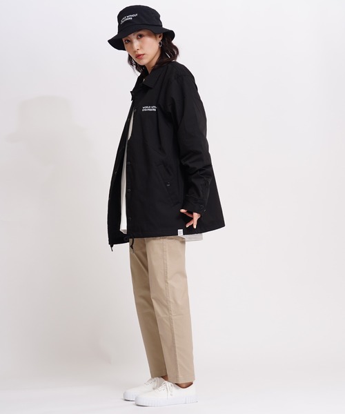 GIORDANO（ジョルダーノ）の「[ GIORDANO ] サークルロゴ コーチジャケット (ユニセックス）（ブルゾン・レディース・ブラック/ベージュ/ダークグリーン・MEDIUM/LARGE）」の5枚目の写真