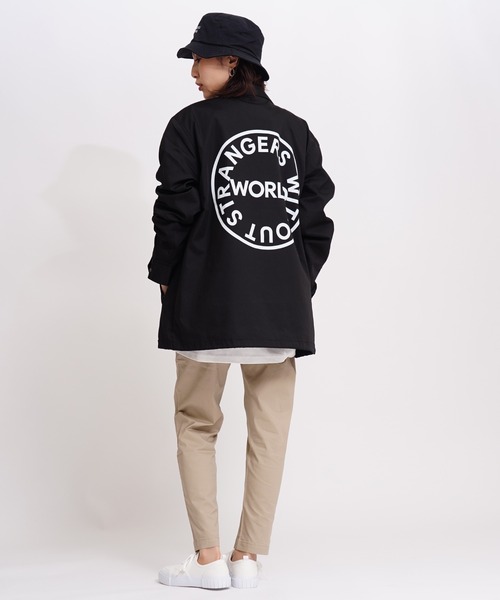 GIORDANO（ジョルダーノ）の「[ GIORDANO ] サークルロゴ コーチジャケット (ユニセックス）（ブルゾン・レディース・ブラック/ベージュ/ダークグリーン・MEDIUM/LARGE）」の6枚目の写真