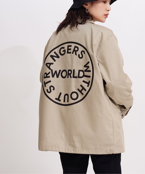 GIORDANO（ジョルダーノ）の「[ GIORDANO ] サークルロゴ コーチジャケット (ユニセックス）（ブルゾン・レディース・ブラック/ベージュ/ダークグリーン・MEDIUM/LARGE）」の7枚目の写真