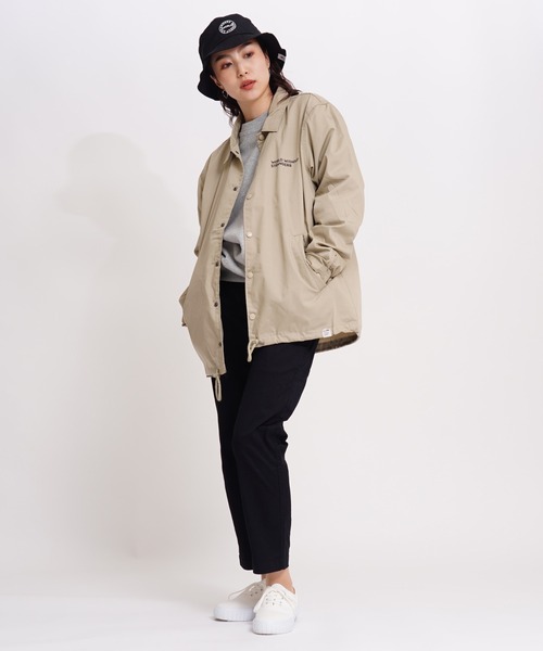 GIORDANO（ジョルダーノ）の「[ GIORDANO ] サークルロゴ コーチジャケット (ユニセックス）（ブルゾン・レディース・ブラック/ベージュ/ダークグリーン・MEDIUM/LARGE）」の8枚目の写真