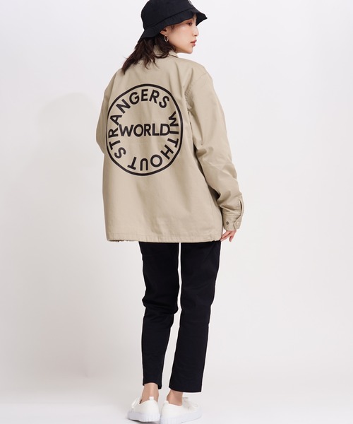 GIORDANO（ジョルダーノ）の「[ GIORDANO ] サークルロゴ コーチジャケット (ユニセックス）（ブルゾン・レディース・ブラック/ベージュ/ダークグリーン・MEDIUM/LARGE）」の9枚目の写真