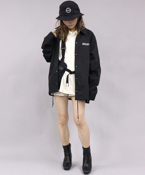 GIORDANO（ジョルダーノ）の「[ GIORDANO ] サークルロゴ コーチジャケット (ユニセックス）（ブルゾン・レディース・ブラック/ベージュ/ダークグリーン・MEDIUM/LARGE）」の20枚目の写真