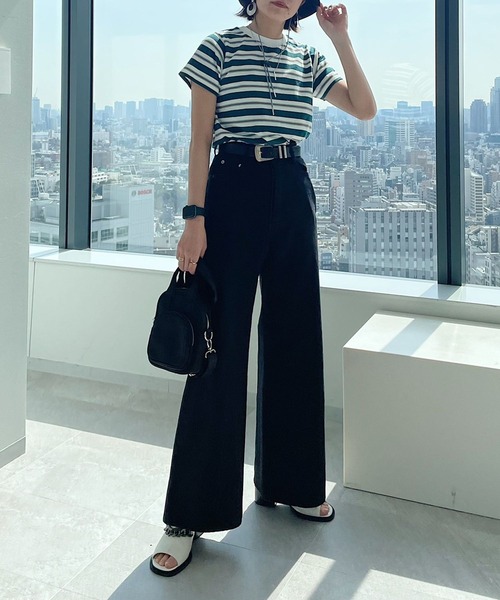 PAGEBOY（ページボーイ）の「マルチボーダーコンパクトTシャツ（Tシャツ/カットソー・レディース・ピンク/グリーン・FREE）」の8枚目の写真