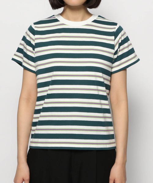 PAGEBOY（ページボーイ）の「マルチボーダーコンパクトTシャツ（Tシャツ/カットソー・レディース・ピンク/グリーン・FREE）」の10枚目の写真