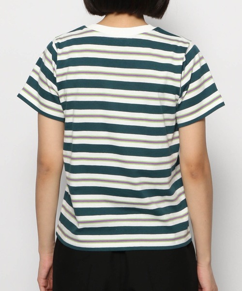 PAGEBOY（ページボーイ）の「マルチボーダーコンパクトTシャツ（Tシャツ/カットソー・レディース・ピンク/グリーン・FREE）」の12枚目の写真