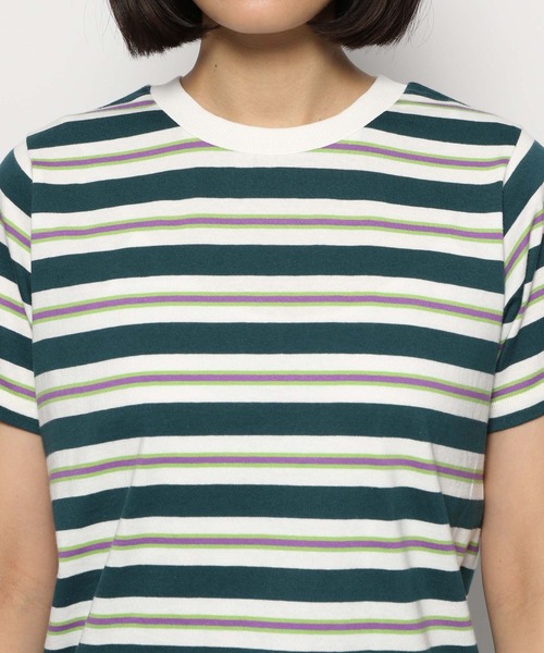 PAGEBOY（ページボーイ）の「マルチボーダーコンパクトTシャツ（Tシャツ/カットソー・レディース・ピンク/グリーン・FREE）」の13枚目の写真