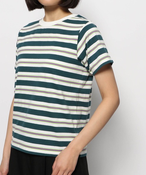 PAGEBOY（ページボーイ）の「マルチボーダーコンパクトTシャツ（Tシャツ/カットソー・レディース・ピンク/グリーン・FREE）」の14枚目の写真