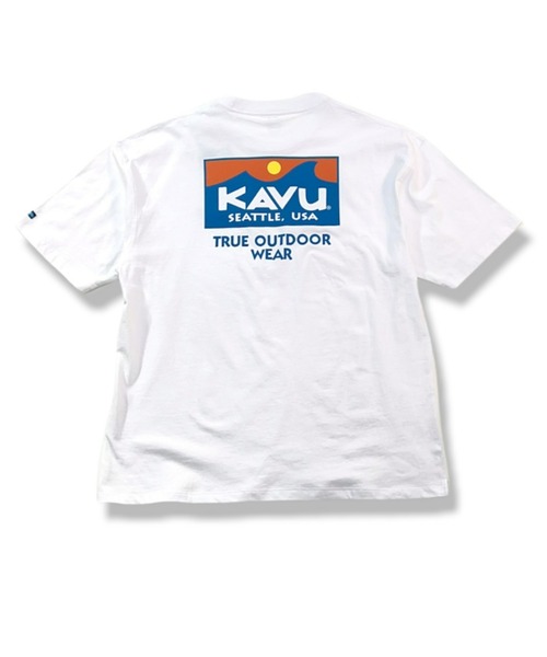 KAVU（カブー）の「【ムラサキスポーツ別注】KAVU/カブー スクエアロゴ ビッグシルエット バックプリントTシャツ/サーフロゴ 19821671（Tシャツ/カットソー・メンズ・ホワイト/ブラック/グリーン・M/L/XL）」の19枚目の写真