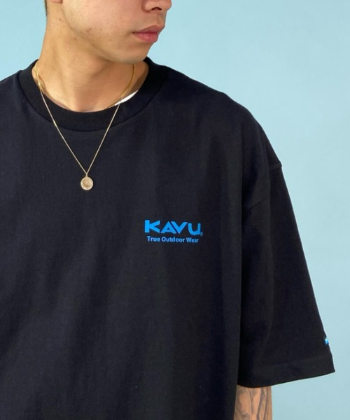 KAVU（カブー）の「【ムラサキスポーツ別注】KAVU/カブー スクエアロゴ ビッグシルエット バックプリントTシャツ/サーフロゴ 19821671（Tシャツ/カットソー・メンズ・ホワイト/ブラック/グリーン・M/L/XL）」の8枚目の写真