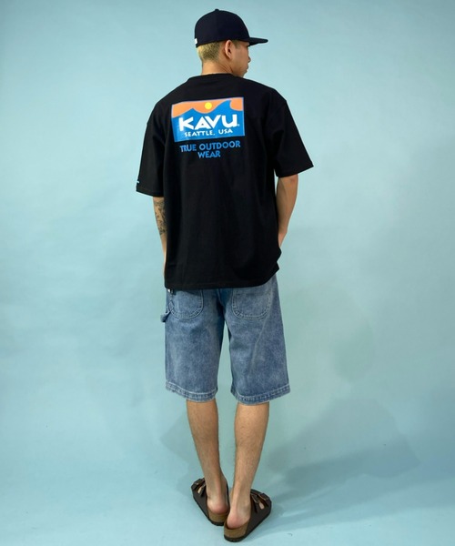 KAVU（カブー）の「【ムラサキスポーツ別注】KAVU/カブー スクエアロゴ ビッグシルエット バックプリントTシャツ/サーフロゴ 19821671（Tシャツ/カットソー・メンズ・ホワイト/ブラック/グリーン・M/L/XL）」の21枚目の写真