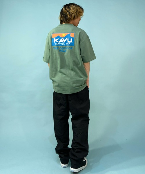 KAVU（カブー）の「【ムラサキスポーツ別注】KAVU/カブー スクエアロゴ ビッグシルエット バックプリントTシャツ/サーフロゴ 19821671（Tシャツ/カットソー・メンズ・ホワイト/ブラック/グリーン・M/L/XL）」の22枚目の写真