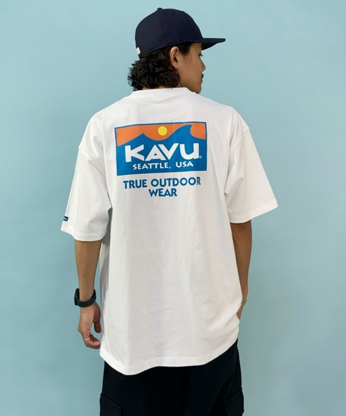 KAVU（カブー）の「【ムラサキスポーツ別注】KAVU/カブー スクエアロゴ ビッグシルエット バックプリントTシャツ/サーフロゴ 19821671（Tシャツ/カットソー・メンズ・ホワイト/ブラック/グリーン・M/L/XL）」の13枚目の写真