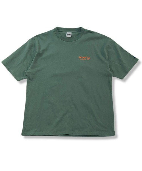 KAVU（カブー）の「【ムラサキスポーツ別注】KAVU/カブー スクエアロゴ ビッグシルエット バックプリントTシャツ/サーフロゴ 19821671（Tシャツ/カットソー・メンズ・ホワイト/ブラック/グリーン・M/L/XL）」の16枚目の写真