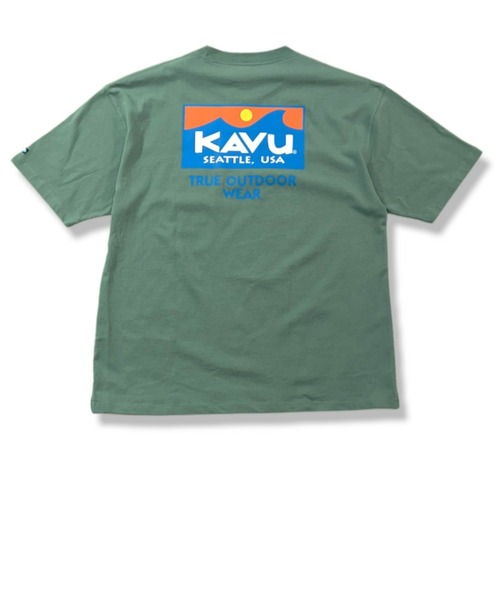 KAVU（カブー）の「【ムラサキスポーツ別注】KAVU/カブー スクエアロゴ ビッグシルエット バックプリントTシャツ/サーフロゴ 19821671（Tシャツ/カットソー・メンズ・ホワイト/ブラック/グリーン・M/L/XL）」の10枚目の写真