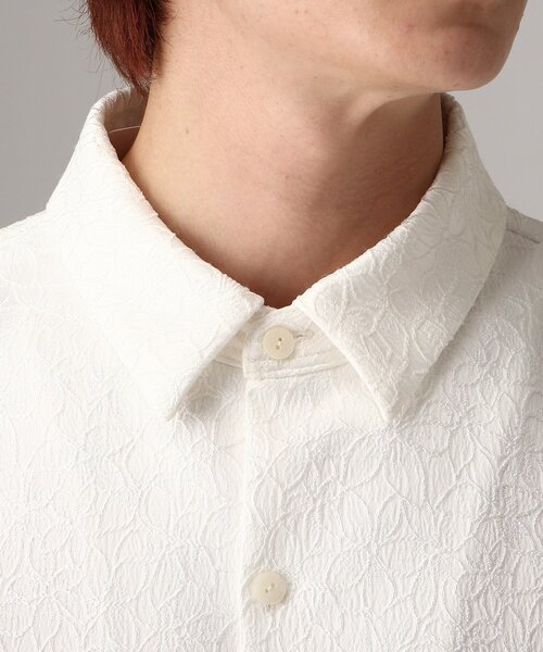 tk.TAKEO KIKUCHI(ティーケータケオキクチ)の「◆フラワージャカードシャツ(シャツ/ブラウス・メンズ・ホワイト/ブラック・02/03)」の6枚目の写真