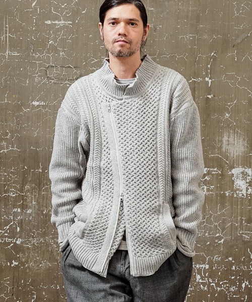 EGO TRIPPING(エゴトリッピング)の「mj8578-DOUBLE KNIT JACKET ジャケット(ブルゾン・メンズ・アイボリー/サンドグレー/ブラック・48/46)」の4枚目の写真