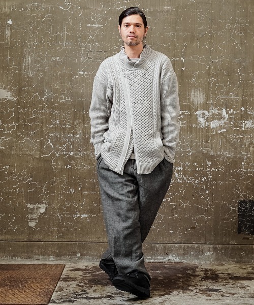 EGO TRIPPING(エゴトリッピング)の「mj8578-DOUBLE KNIT JACKET ジャケット(ブルゾン・メンズ・アイボリー/サンドグレー/ブラック・48/46)」の5枚目の写真