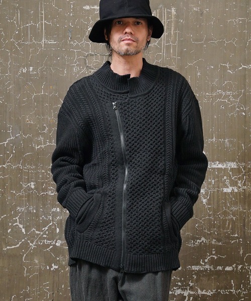 EGO TRIPPING(エゴトリッピング)の「mj8578-DOUBLE KNIT JACKET ジャケット(ブルゾン・メンズ・アイボリー/サンドグレー/ブラック・48/46)」の7枚目の写真