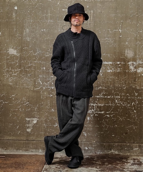 EGO TRIPPING(エゴトリッピング)の「mj8578-DOUBLE KNIT JACKET ジャケット(ブルゾン・メンズ・アイボリー/サンドグレー/ブラック・48/46)」の8枚目の写真