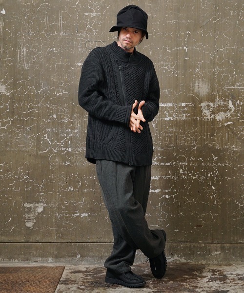 EGO TRIPPING(エゴトリッピング)の「mj8578-DOUBLE KNIT JACKET ジャケット(ブルゾン・メンズ・アイボリー/サンドグレー/ブラック・48/46)」の9枚目の写真