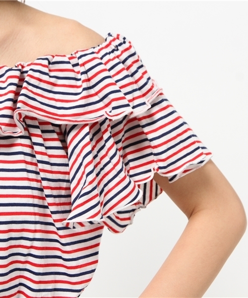 WEGO(ウィゴー)の「WEGO/フリルオフショルカットソー(Tシャツ/カットソー・レディース・オフホワイト/ブラック系その他/ネイビー/その他1/トリコロール/その他3/その他4/ライトイエロー/ホワイト系その他/その他2/その他5/ブラック・FREE)」の17枚目の写真