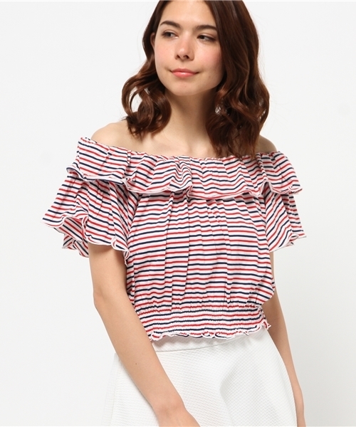 WEGO(ウィゴー)の「WEGO/フリルオフショルカットソー(Tシャツ/カットソー・レディース・オフホワイト/ブラック系その他/ネイビー/その他1/トリコロール/その他3/その他4/ライトイエロー/ホワイト系その他/その他2/その他5/ブラック・FREE)」の20枚目の写真