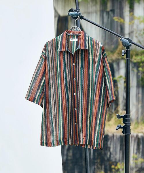 tk.TAKEO KIKUCHI(ティーケータケオキクチ)の「◆レースデザインシャツ(シャツ/ブラウス・メンズ・ホワイト/ブラック/ブルー系2/レッド系4・01/02/03)」の4枚目の写真