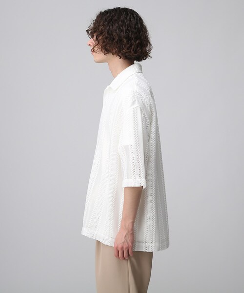 tk.TAKEO KIKUCHI(ティーケータケオキクチ)の「◆レースデザインシャツ(シャツ/ブラウス・メンズ・ホワイト/ブラック/ブルー系2/レッド系4・01/02/03)」の14枚目の写真