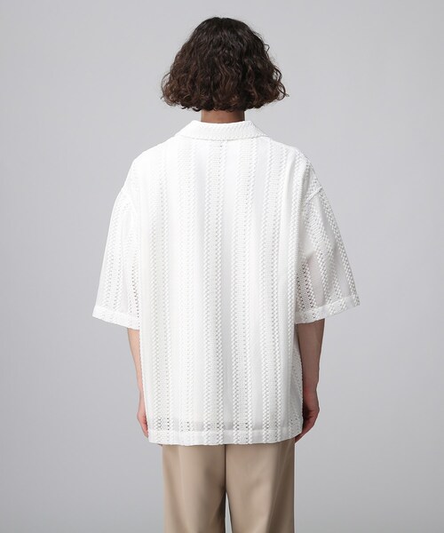 tk.TAKEO KIKUCHI(ティーケータケオキクチ)の「◆レースデザインシャツ(シャツ/ブラウス・メンズ・ホワイト/ブラック/ブルー系2/レッド系4・01/02/03)」の10枚目の写真