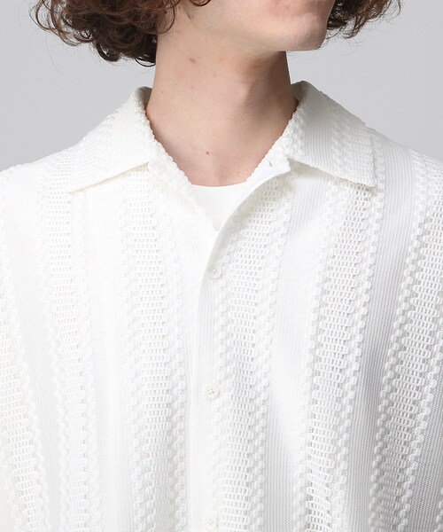 tk.TAKEO KIKUCHI(ティーケータケオキクチ)の「◆レースデザインシャツ(シャツ/ブラウス・メンズ・ホワイト/ブラック/ブルー系2/レッド系4・01/02/03)」の8枚目の写真