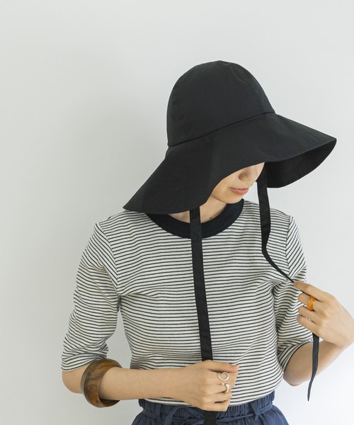 URBAN RESEARCH（アーバンリサーチ）の「コットンワイドブリムハット（ハット・レディース・ブラック/ホワイト系その他/ライトブルー・FREE）」の3枚目の写真