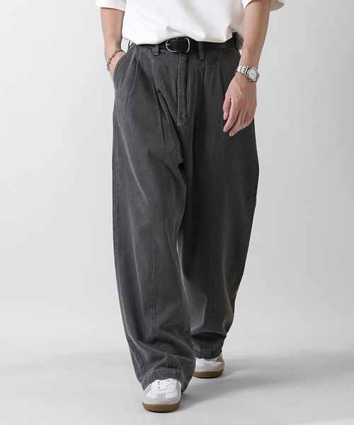 Confirm（コンファーム）の「ヴィンテージライク ケミカルウォッシュ テーパード 2タック ルーズデニムワイドパンツ【Confirm】（デニムパンツ・メンズ・ブラック/ネイビー/グレー/サックスブルー/ブルー系その他/ブラック系その他・M/L）」の16枚目の写真