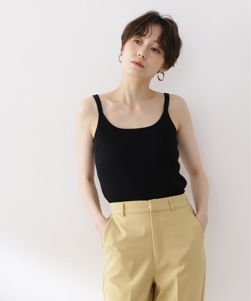 N.（N. Natural Beauty Basic）（エヌエヌナチュラルビューティーベーシック）の「三角テレコインナー（Tシャツ/カットソー・レディース・ブラック/ホワイト/ベージュ・MEDIUM）」の3枚目の写真