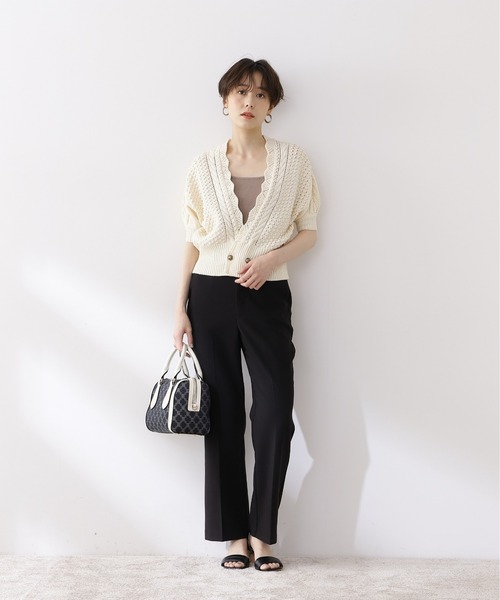N.（N. Natural Beauty Basic）（エヌエヌナチュラルビューティーベーシック）の「三角テレコインナー（Tシャツ/カットソー・レディース・ブラック/ホワイト/ベージュ・MEDIUM）」の11枚目の写真