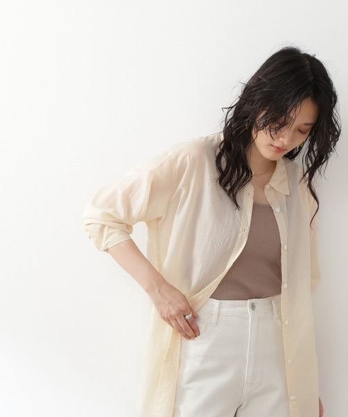 N.（N. Natural Beauty Basic）（エヌエヌナチュラルビューティーベーシック）の「三角テレコインナー（Tシャツ/カットソー・レディース・ブラック/ホワイト/ベージュ・MEDIUM）」の9枚目の写真