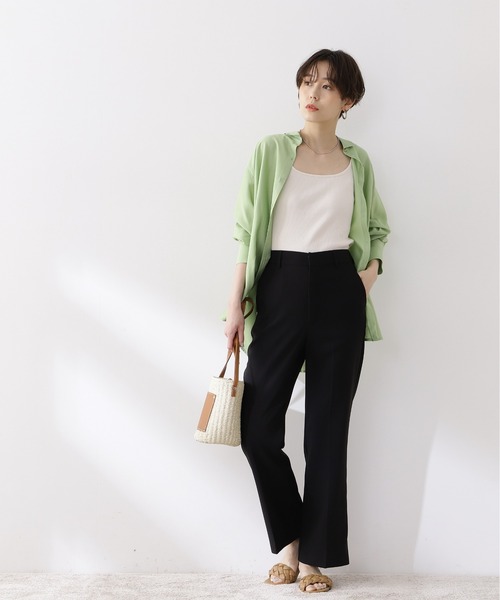 N.（N. Natural Beauty Basic）（エヌエヌナチュラルビューティーベーシック）の「三角テレコインナー（Tシャツ/カットソー・レディース・ブラック/ホワイト/ベージュ・MEDIUM）」の21枚目の写真