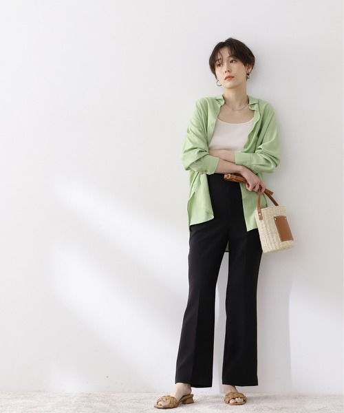 N.（N. Natural Beauty Basic）（エヌエヌナチュラルビューティーベーシック）の「三角テレコインナー（Tシャツ/カットソー・レディース・ブラック/ホワイト/ベージュ・MEDIUM）」の20枚目の写真