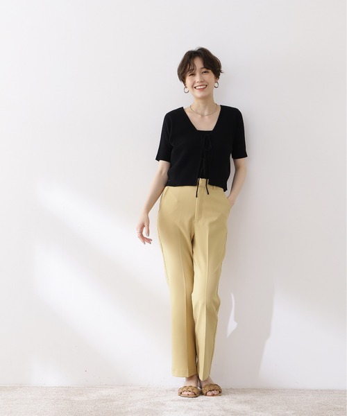 N.（N. Natural Beauty Basic）（エヌエヌナチュラルビューティーベーシック）の「三角テレコインナー（Tシャツ/カットソー・レディース・ブラック/ホワイト/ベージュ・MEDIUM）」の17枚目の写真