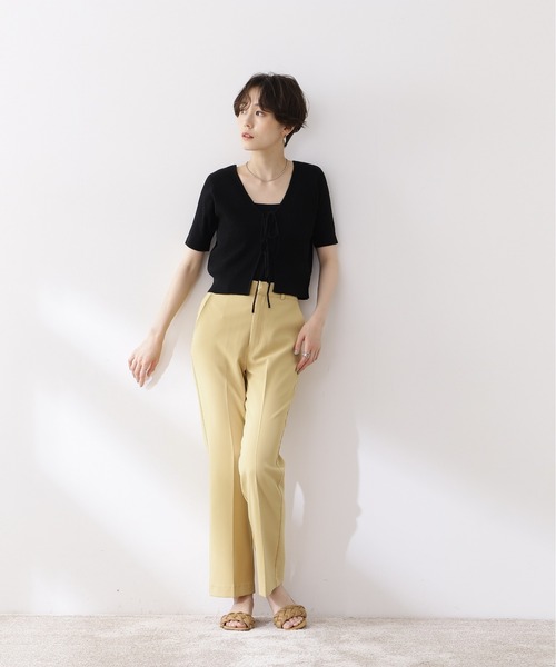 N.（N. Natural Beauty Basic）（エヌエヌナチュラルビューティーベーシック）の「三角テレコインナー（Tシャツ/カットソー・レディース・ブラック/ホワイト/ベージュ・MEDIUM）」の16枚目の写真