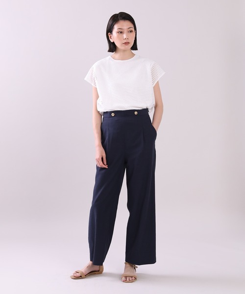 INED（イネド）の「ラッセルレースフレンチブラウス（シャツ/ブラウス・レディース・ホワイト/ブラック・9号）」の10枚目の写真