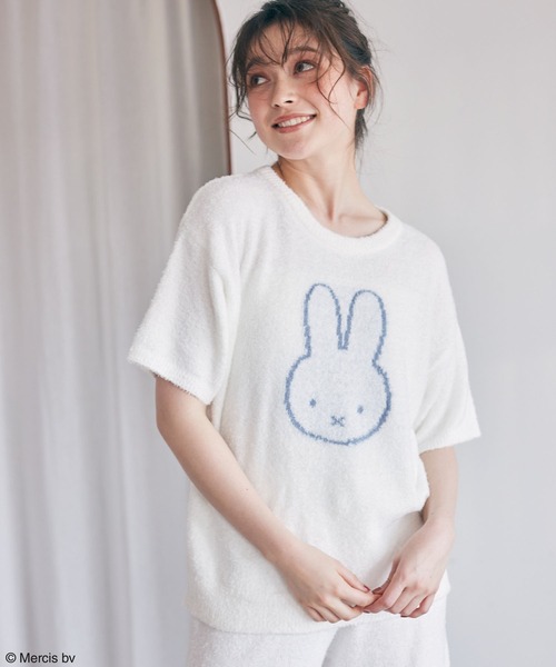 Miffy（ ミッフィー）の「【miffy/ミッフィー】ミッフィーもこもこルームウェア半袖トップス（上下別売り）（ルームウェア/パジャマ・レディース・チャコールグレー/オフホワイト/ピンク/アイボリー/ライトグリーン/グレー/ベビーピンク・LL/3L/M/L）」の3枚目の写真