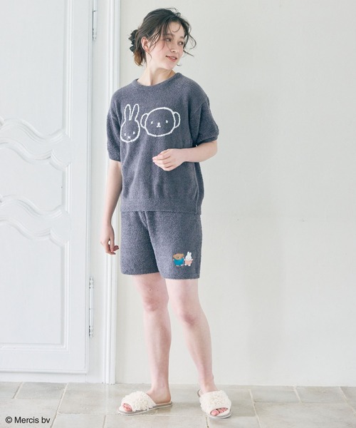 Miffy（ ミッフィー）の「【miffy/ミッフィー】ミッフィーもこもこルームウェア半袖トップス（上下別売り）（ルームウェア/パジャマ・レディース・チャコールグレー/オフホワイト/ピンク/アイボリー/ライトグリーン/グレー/ベビーピンク・LL/3L/M/L）」の15枚目の写真