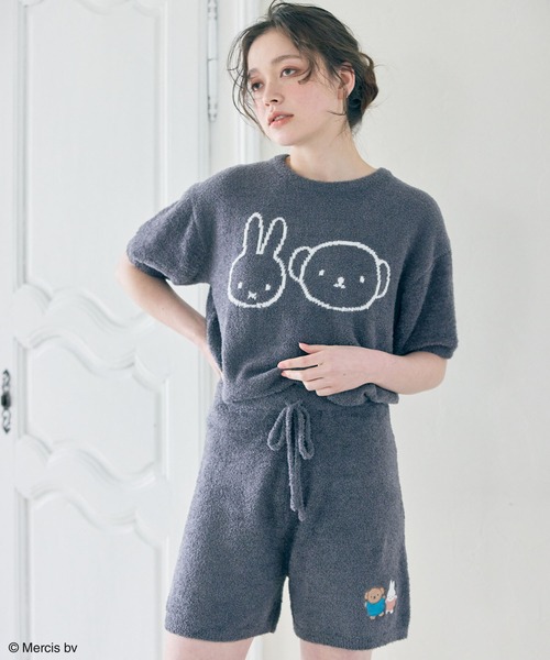Miffy（ ミッフィー）の「【miffy/ミッフィー】ミッフィーもこもこルームウェア半袖トップス（上下別売り）（ルームウェア/パジャマ・レディース・チャコールグレー/オフホワイト/ピンク/アイボリー/ライトグリーン/グレー/ベビーピンク・LL/3L/M/L）」の8枚目の写真