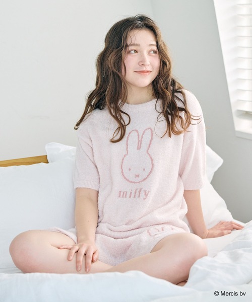Miffy（ ミッフィー）の「【miffy/ミッフィー】もちふわsleepソフトエアニット半袖トップスルームウェア◆別注◆上下別売り（ルームウェア/パジャマ・レディース・チャコールグレー/オフホワイト/ピンク/アイボリー/ライトグリーン/グレー/ベビーピンク・LL/3L/M/L）」の20枚目の写真