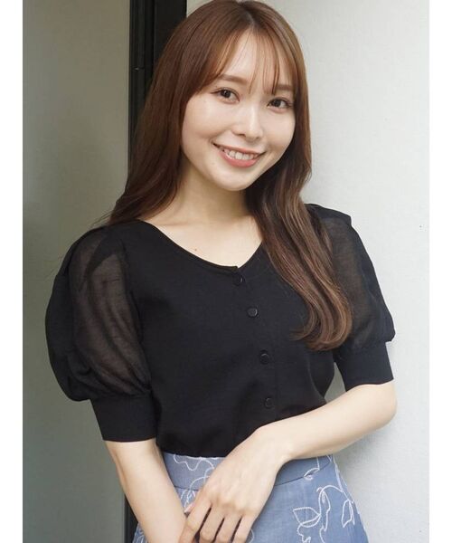 MERCURYDUO（マーキュリーデュオ）の「パワショルニットカーディガン（カーディガン/ボレロ・レディース・オフホワイト/ブラック/ベージュ・FREE）」の3枚目の写真