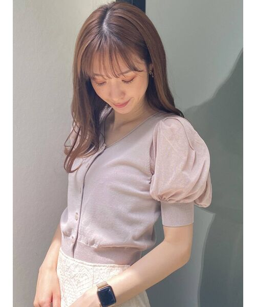 MERCURYDUO（マーキュリーデュオ）の「パワショルニットカーディガン（カーディガン/ボレロ・レディース・オフホワイト/ブラック/ベージュ・FREE）」の6枚目の写真